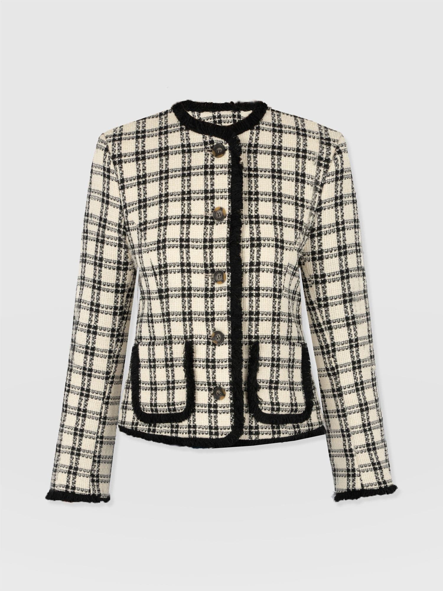 Ashby Jacket - Black/White Check - Women's Jackets | Saint + Sofia® USA